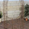 Best Sina Antique Brown Metal Rose Arch with Lockable Gate - 235cm Height Buer, Spalier, Lysthuse Uden Tag