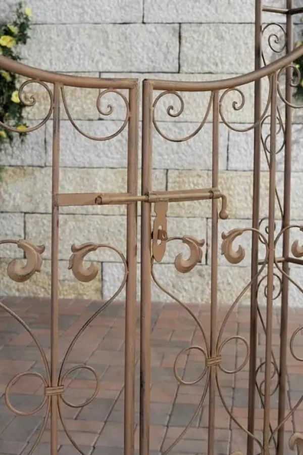 Best Sina Antique Brown Metal Rose Arch with Lockable Gate - 235cm Height Buer, Spalier, Lysthuse Uden Tag