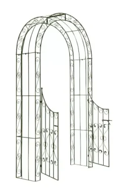 Sale Sina Rose Arch with Gate - Antique Green Metal Garden Trellis for Climbing Plants, Durable and Easy Assembly Buer, Spalier, Lysthuse Uden Tag