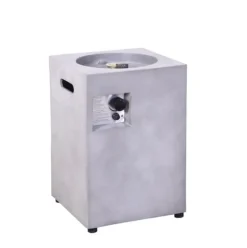 Pejse^Søjle 40C gasudendørs komfur - haveovn - betonlook - Inklusiv låg, røde lavasten, gasslange og gastrykregulator.