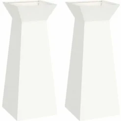 Plantestativer^Søjle Plantekasse 2 stk - Moderne Design i Stål | Størrelse: 40x40x100 cm | Farve: Hvid
