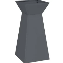 Plantestativer^Søjle Plantekasse i Stål - Moderne Trapezoid Design | Farve: Antracit | Størrelse: 35x35x73 cm