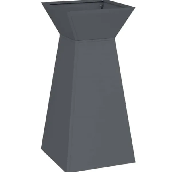 Plantestativer^Søjle Plantekasse i Stål - Moderne Trapezoid Design | Farve: Antracit | Størrelse: 35x35x73 cm