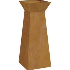 New Søjle Plantekasse i Stål - Moderne Design | Størrelse: 40 x 40 x 100 cm | Farve: Sølv Plantestativer