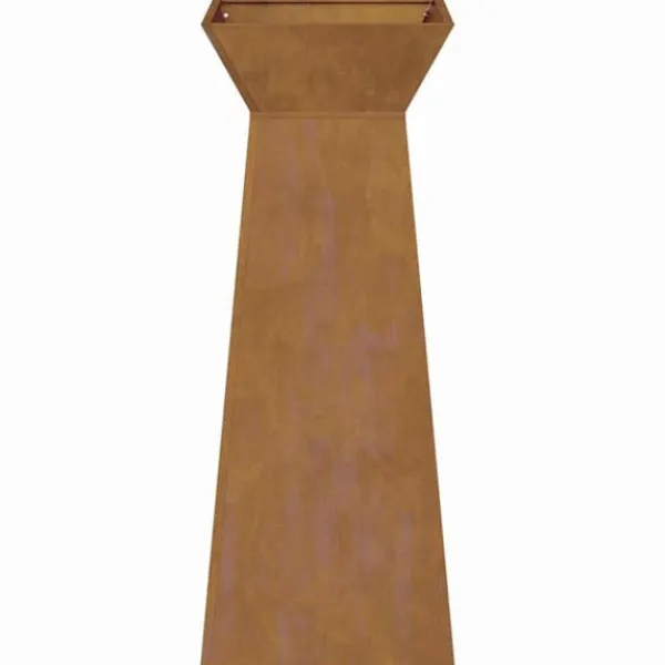 New Søjle Plantekasse i Stål - Moderne Design | Størrelse: 40 x 40 x 100 cm | Farve: Sølv Plantestativer