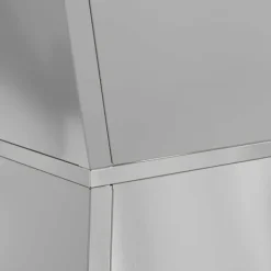 Krukker & Plantebeholdere^Søjle Plantekasse i stål – Moderne trapezoid design | Størrelse: 35x35x73 cm | Farve: Sølv