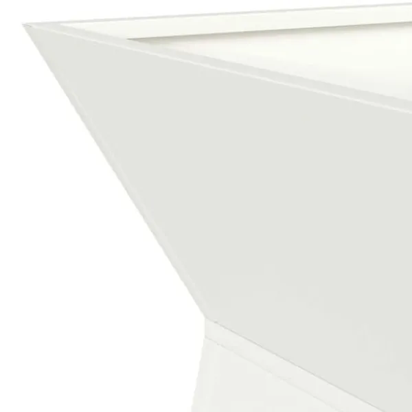 New Søjle Plantekasse i Stål - Trapezoidal Design | Farve: Hvid | Størrelse: 35x35x73 cm Plantestativer