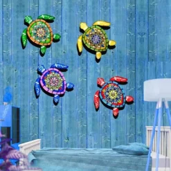 Best Skildpadde jern Vægskilt Have Ornament 21,5x20cm - Rød Havedekorationer