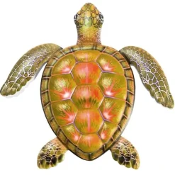 Havedekorationer^Skildpadde Vægskilt Have Ornament 30,3x28x1,8cm - Gul