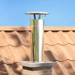 Best Skorstenshoved Forlængelse i Rustfrit Stål – Moderne Ventilation | Farve: Sølv | Størrelse: 31x31x50 cm Tilbehør Til Brændeovne & Pejse