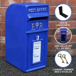 Online Skotsk Postkasse - Blå | Royal Mailbox med Lås Bryllupspynt Dekorationer til Barnedåb Dekorationer til Haven Dekorationer til Haven Begivenheder Briti | CDON Postkasser & Brevindkast