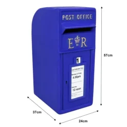 Postkasser & Brevindkast^Skotsk Postkasse med Stander - Blå | MonsterShop