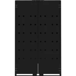 Skure, Garager & Carports^Skraldespandsskjuler i stål - 6 rum | Farve: Sort | Størrelse: 414x79x117 cm