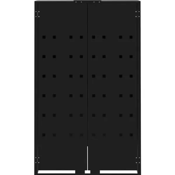 Skure, Garager & Carports^Skraldespandsskjuler i stål - 6 rum | Farve: Sort | Størrelse: 414x79x117 cm