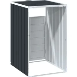 Outlet Skraldespandsskjuler i stål - Praktisk og vejrbestandig | Størrelse: 72x81x115 cm | Farve: Antracitgrå Skure, Garager & Carports