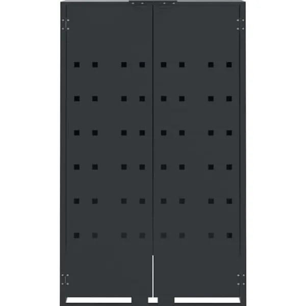 Hot Skraldespandsskjuler i stål med 6 rum - Stabil og vejrbestandig | Størrelse: 414x79x117 cm | Farve: Antracit Skure, Garager & Carports