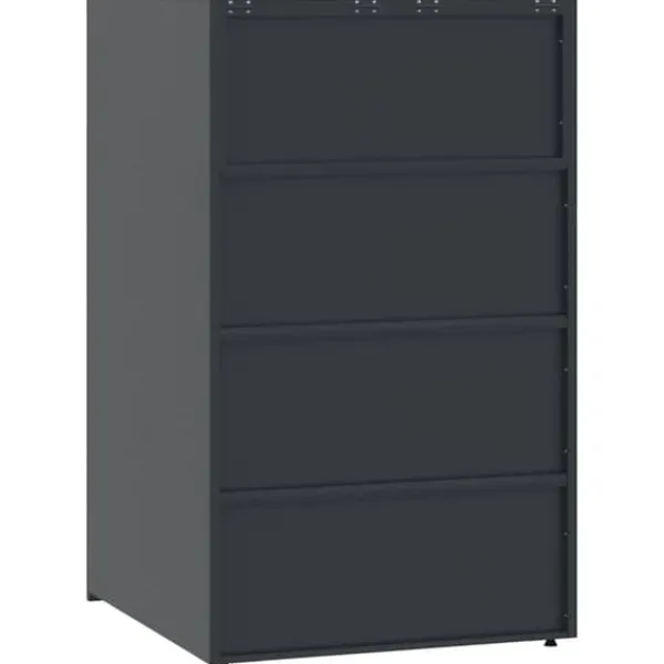 Hot Skraldespandsskjuler i stål med 6 rum - Stabil og vejrbestandig | Størrelse: 414x79x117 cm | Farve: Antracit Skure, Garager & Carports