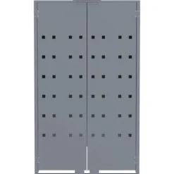 Skure, Garager & Carports^Skraldespandsskjuler i stål 2 rum - Vejrbestandig | Farve: Grå | Størrelse: 138x79x117 cm