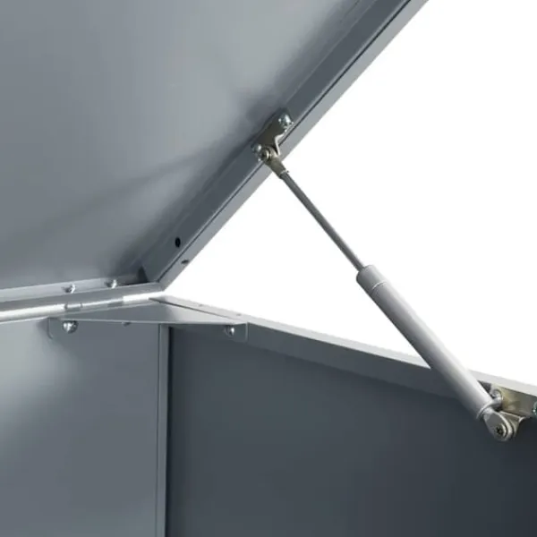 Skure, Garager & Carports^Skraldespandsskjuler i stål 2 rum - Vejrbestandig | Farve: Grå | Størrelse: 138x79x117 cm