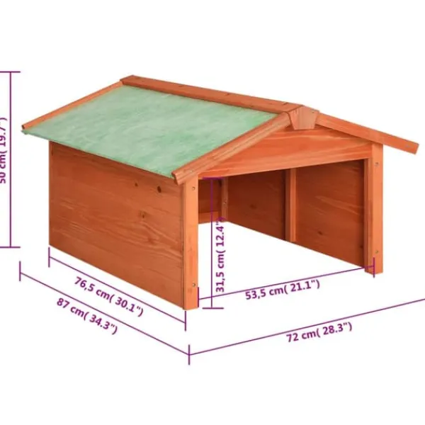 Skure, Garager & Carports^Skur til robotplæneklipper 72x87x50 cm massivt fyrretræ - Træskur Til Plæneklipper - Træskure Til Plæneklippere - Home & Living