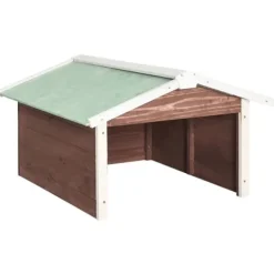 Best Skur til robotplæneklipper 72x87x50 cm fyrretræ brun og hvid - Træskur Til Plæneklipper - Træskure Til Plæneklippere - Home & Living Skure, Garager & Carports