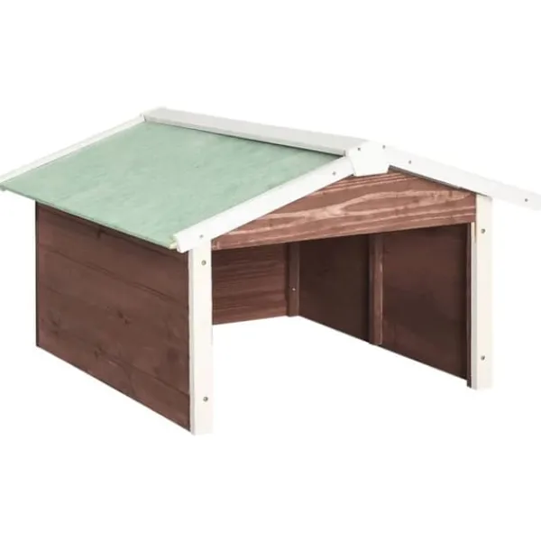 Best Skur til robotplæneklipper 72x87x50 cm fyrretræ brun og hvid - Træskur Til Plæneklipper - Træskure Til Plæneklippere - Home & Living Skure, Garager & Carports