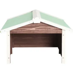 Best Skur til robotplæneklipper 72x87x50 cm fyrretræ brun og hvid - Træskur Til Plæneklipper - Træskure Til Plæneklippere - Home & Living Skure, Garager & Carports