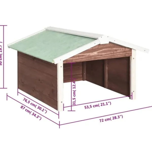 Best Skur til robotplæneklipper 72x87x50 cm fyrretræ brun og hvid - Træskur Til Plæneklipper - Træskure Til Plæneklippere - Home & Living Skure, Garager & Carports