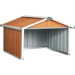 Skure, Garager & Carports^Skure & Redskabsskure - Living garage til robotplæneklipper 92x97x63 cm galvaniseret stål brun