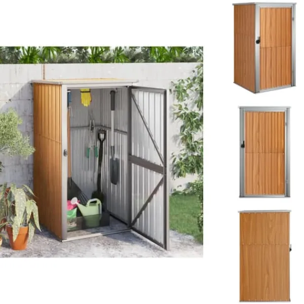 Skure, Garager & Carports^Skure & Redskabsskure - Living redskabsskur til haven 88x89x161 cm galvaniseret stål brun