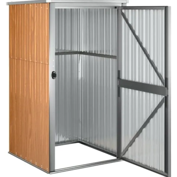 Skure, Garager & Carports^Skure & Redskabsskure - Living redskabsskur til haven 88x89x161 cm galvaniseret stål brun