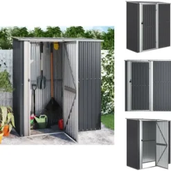 Skure, Garager & Carports^Skure & Redskabsskure - Living haveskur 180,5x97x209,5 galvaniseret stål antracitgrå