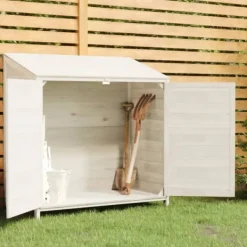 Best Skure & Redskabsskure - Living haveskur 102x52x112 cm massivt grantræ hvid Skure, Garager & Carports