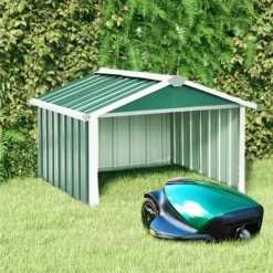 Skure, Garager & Carports^Skure & Redskabsskure - Living garage til robotplæneklipper 92x97x63 cm galvaniseret stål grøn