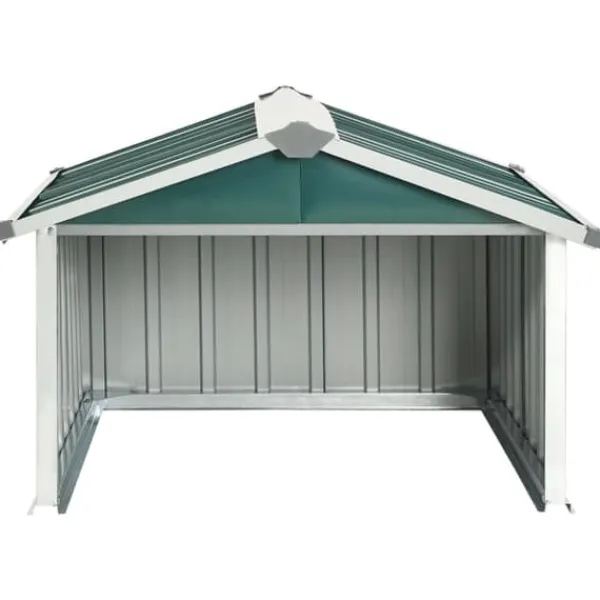 Skure, Garager & Carports^Skure & Redskabsskure - Living garage til robotplæneklipper 92x97x63 cm galvaniseret stål grøn