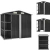 Skure, Garager & Carports^Skure & Redskabsskure - Living haveskur med reol 205x130x183 cm jern antracitgrå