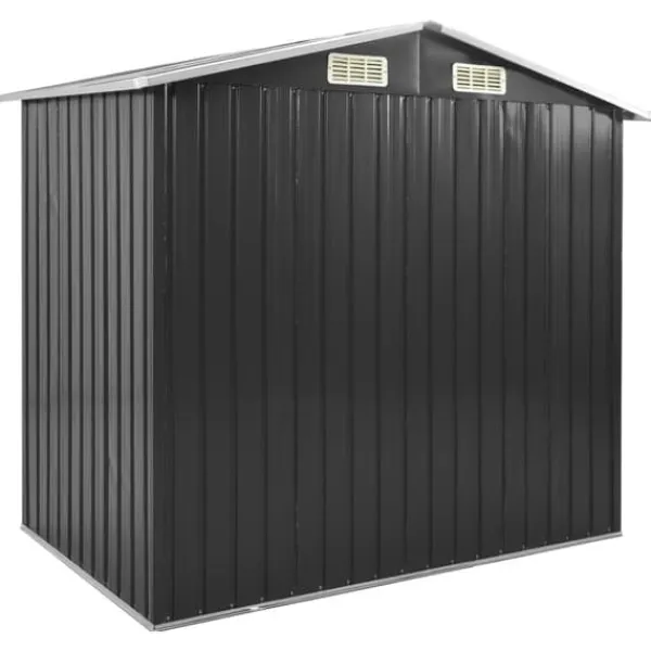 Skure, Garager & Carports^Skure & Redskabsskure - Living haveskur med reol 205x130x183 cm jern antracitgrå