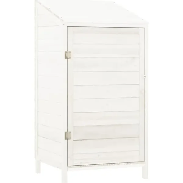 Discount Skure & Redskabsskure - Living haveskur 55x52x112 cm massivt grantræ hvid Skure, Garager & Carports