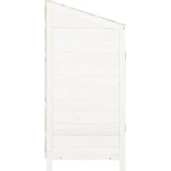 Discount Skure & Redskabsskure - Living haveskur 55x52x112 cm massivt grantræ hvid Skure, Garager & Carports