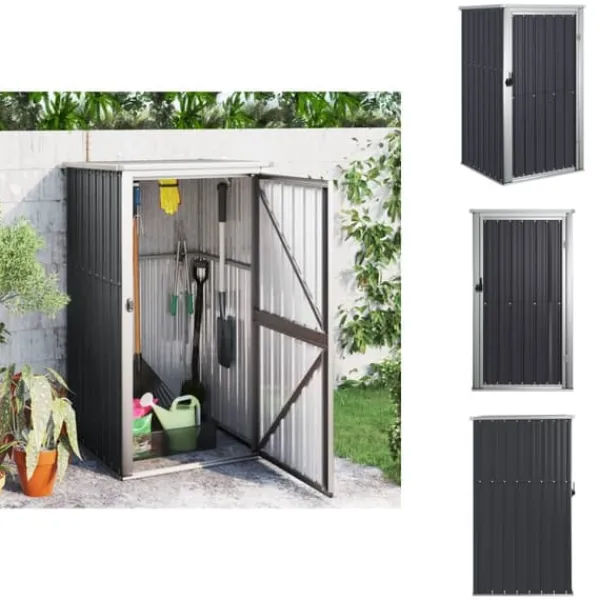 Skure, Garager & Carports^Skure & Redskabsskure - Living redskabsskur til haven 88x89x161 cm galvaniseret stål antracit