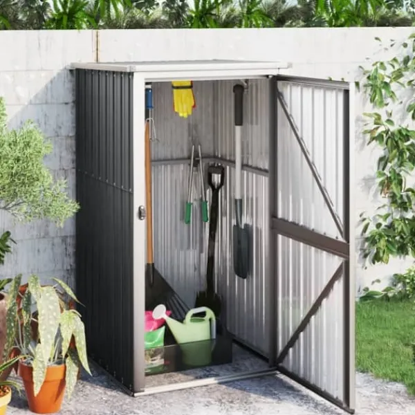 Skure, Garager & Carports^Skure & Redskabsskure - Living redskabsskur til haven 88x89x161 cm galvaniseret stål antracit
