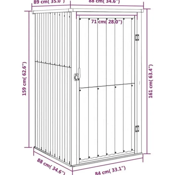 Skure, Garager & Carports^Skure & Redskabsskure - Living redskabsskur til haven 88x89x161 cm galvaniseret stål antracit
