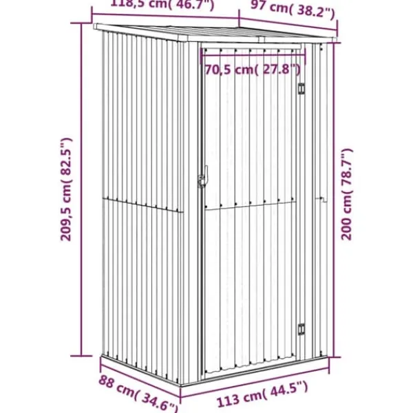 Skure, Garager & Carports^Skure & Redskabsskure - Living haveskur 118,5x97x209,5 galvaniseret stål grøn