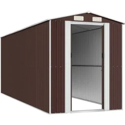 Skure, Garager & Carports^Skure & Redskabsskure - Living haveskur 192x523x223 cm galvaniseret stål mørkebrun