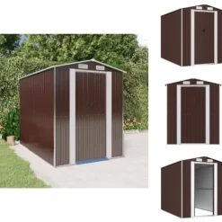 Clearance Skure & Redskabsskure - Living haveskur 192x274x223 cm galvaniseret stål mørkebrun Skure, Garager & Carports