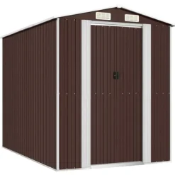 Clearance Skure & Redskabsskure - Living haveskur 192x274x223 cm galvaniseret stål mørkebrun Skure, Garager & Carports
