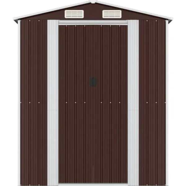 Clearance Skure & Redskabsskure - Living haveskur 192x274x223 cm galvaniseret stål mørkebrun Skure, Garager & Carports