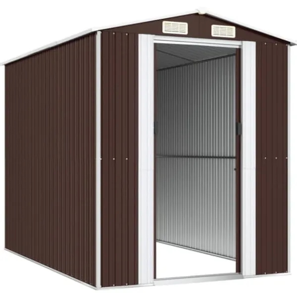 Clearance Skure & Redskabsskure - Living haveskur 192x274x223 cm galvaniseret stål mørkebrun Skure, Garager & Carports