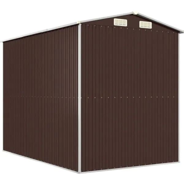 Clearance Skure & Redskabsskure - Living haveskur 192x274x223 cm galvaniseret stål mørkebrun Skure, Garager & Carports