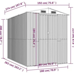 Clearance Skure & Redskabsskure - Living haveskur 192x274x223 cm galvaniseret stål mørkebrun Skure, Garager & Carports